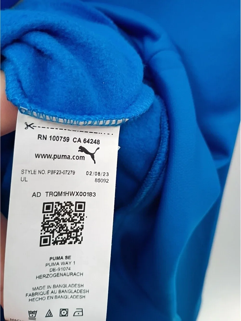 Puma Hoodie Youth Large Blue Graphic Casual Training Pullover Sweatshirt Boys